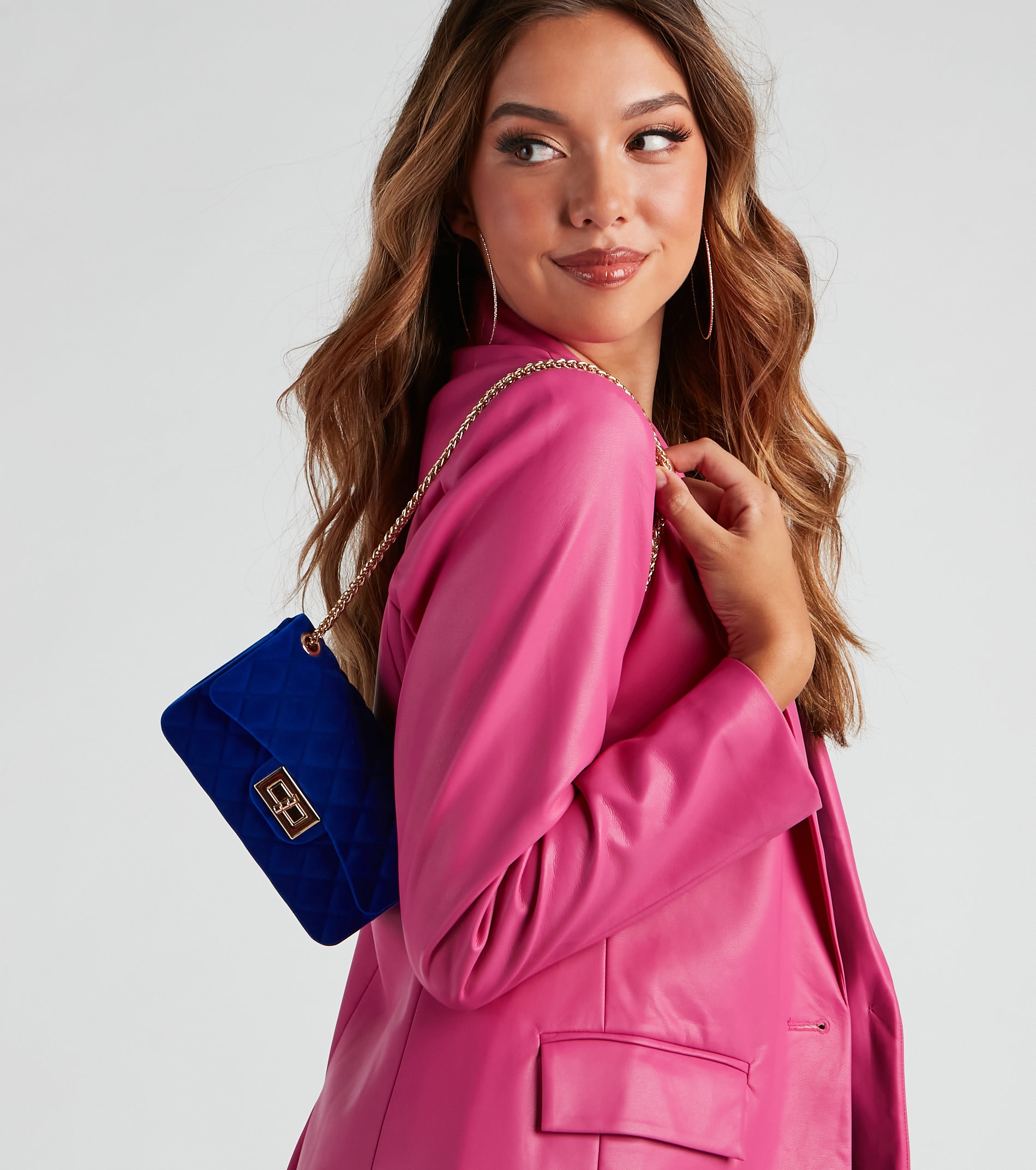 Feel This Velvet Quilt Crossbody Bag - Image 3