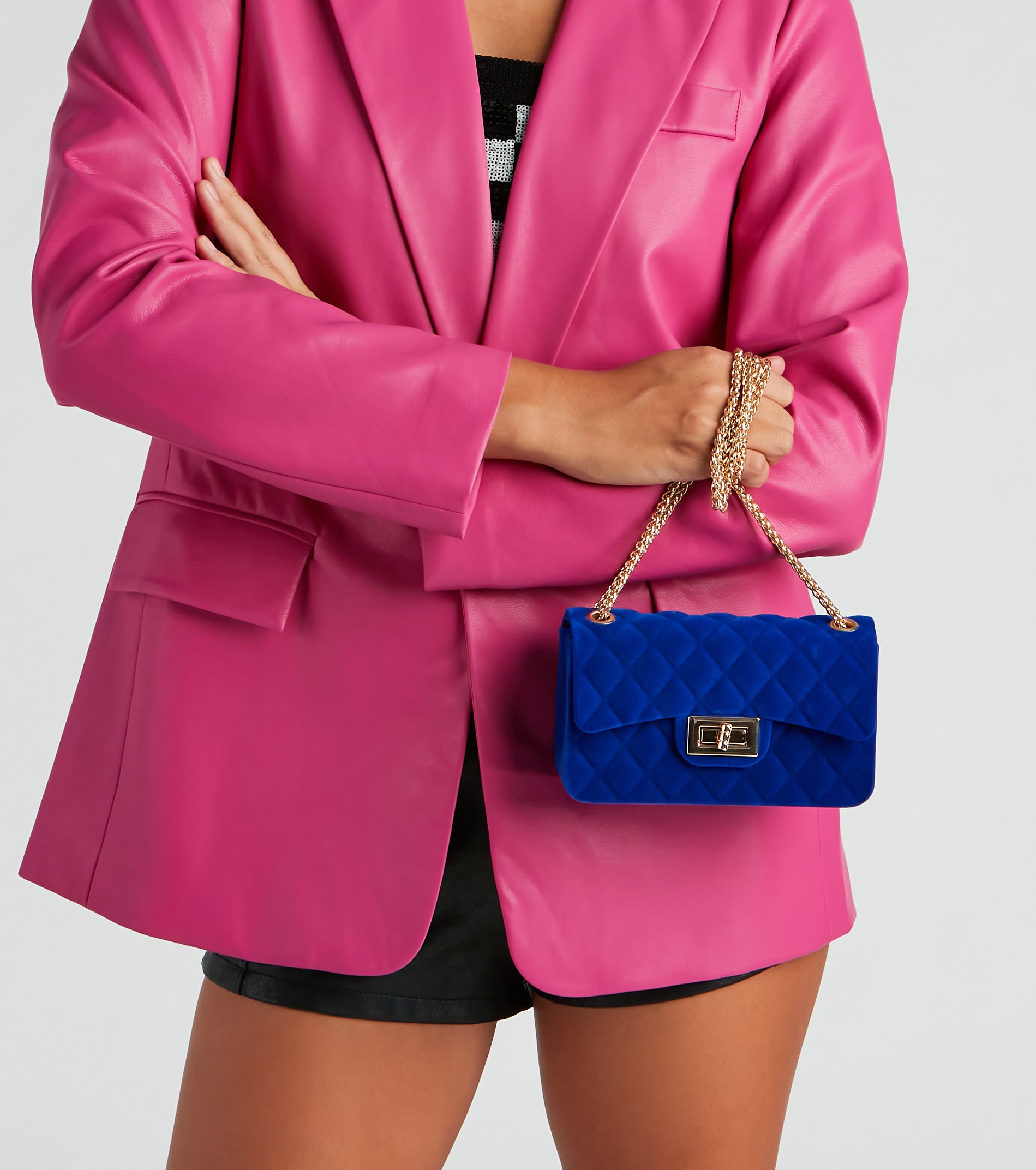 Feel This Velvet Quilt Crossbody Bag - Image 4