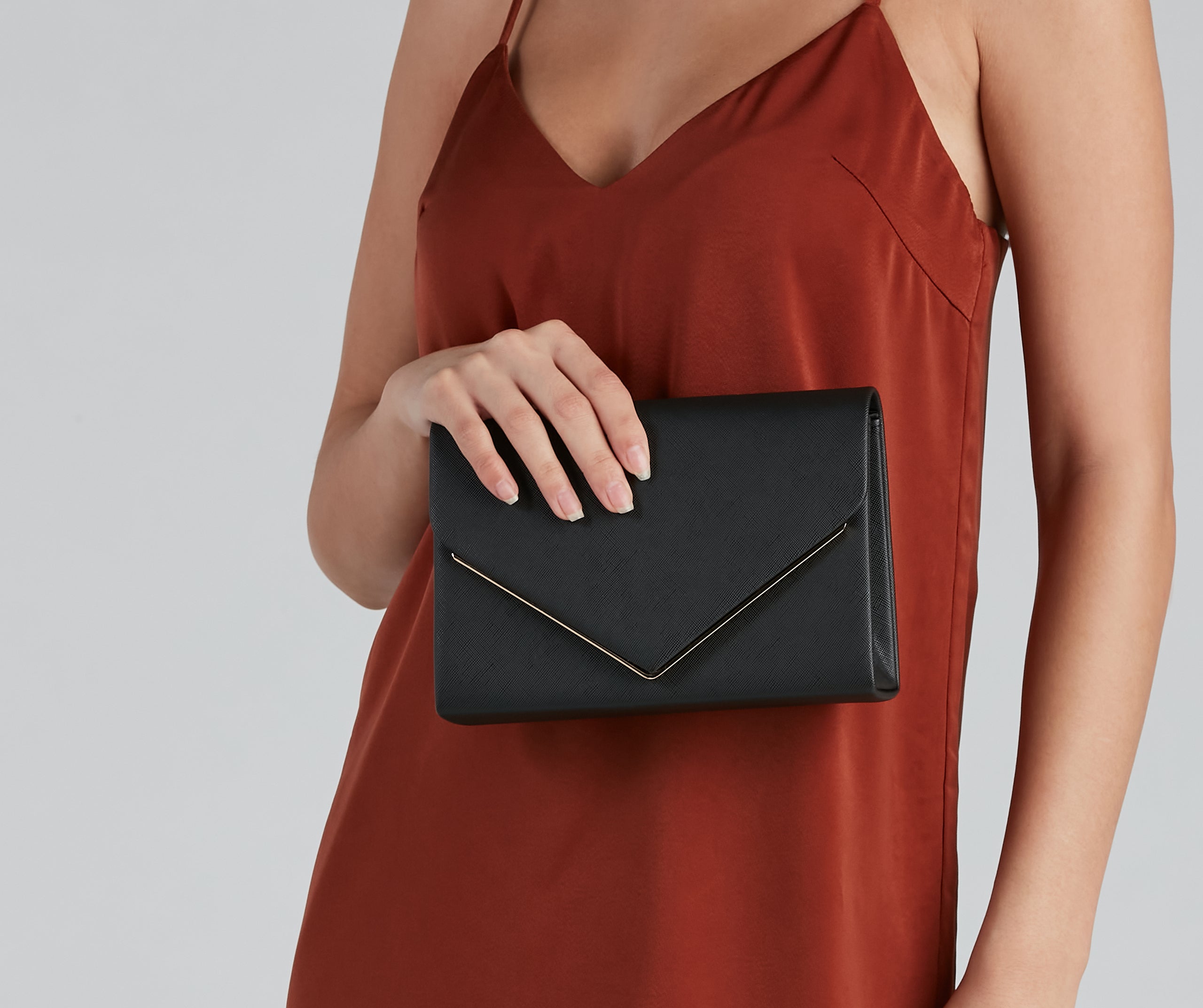 Class Act Faux Leather Envelope Crossbody Bag - Image 2