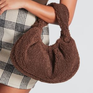Cozy Winter Vibes Faux Sherpa Satchel Bag