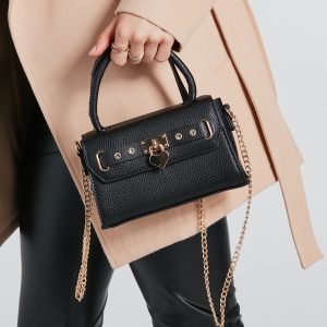 New Lover Heart Charm Mini Satchel Handbag