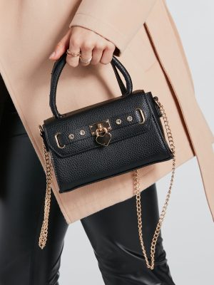 New Lover Heart Charm Mini Satchel Handbag
