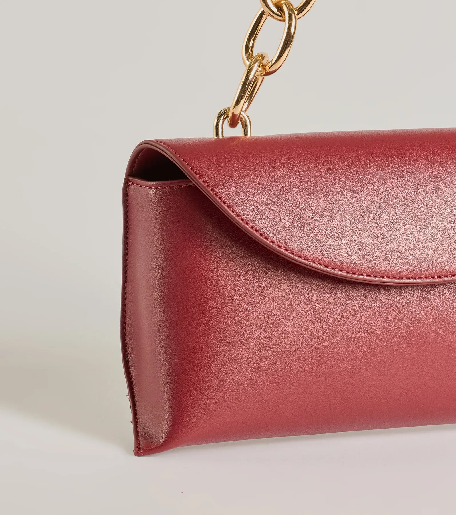 Fab Night Out Faux Leather Chain Link Handbag - Image 4