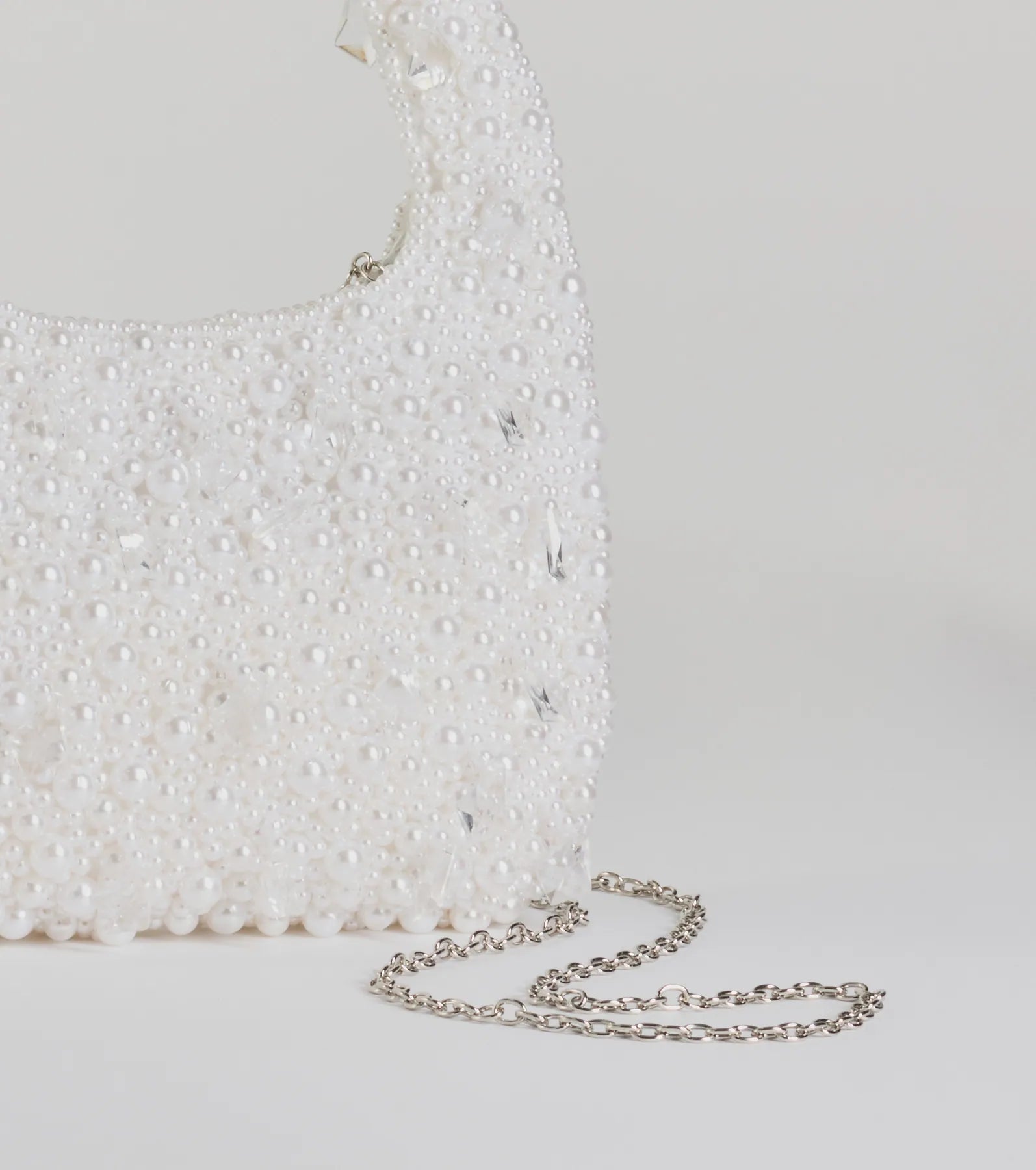Timeless Chic Beaded Faux Pearl Handbag - Image 2