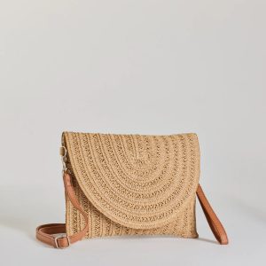 Cute Retreat Straw Envelope Clutch Crossbody Bag