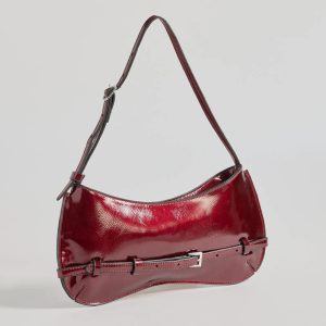 Elevated Glam Buckle Shoulder Bag