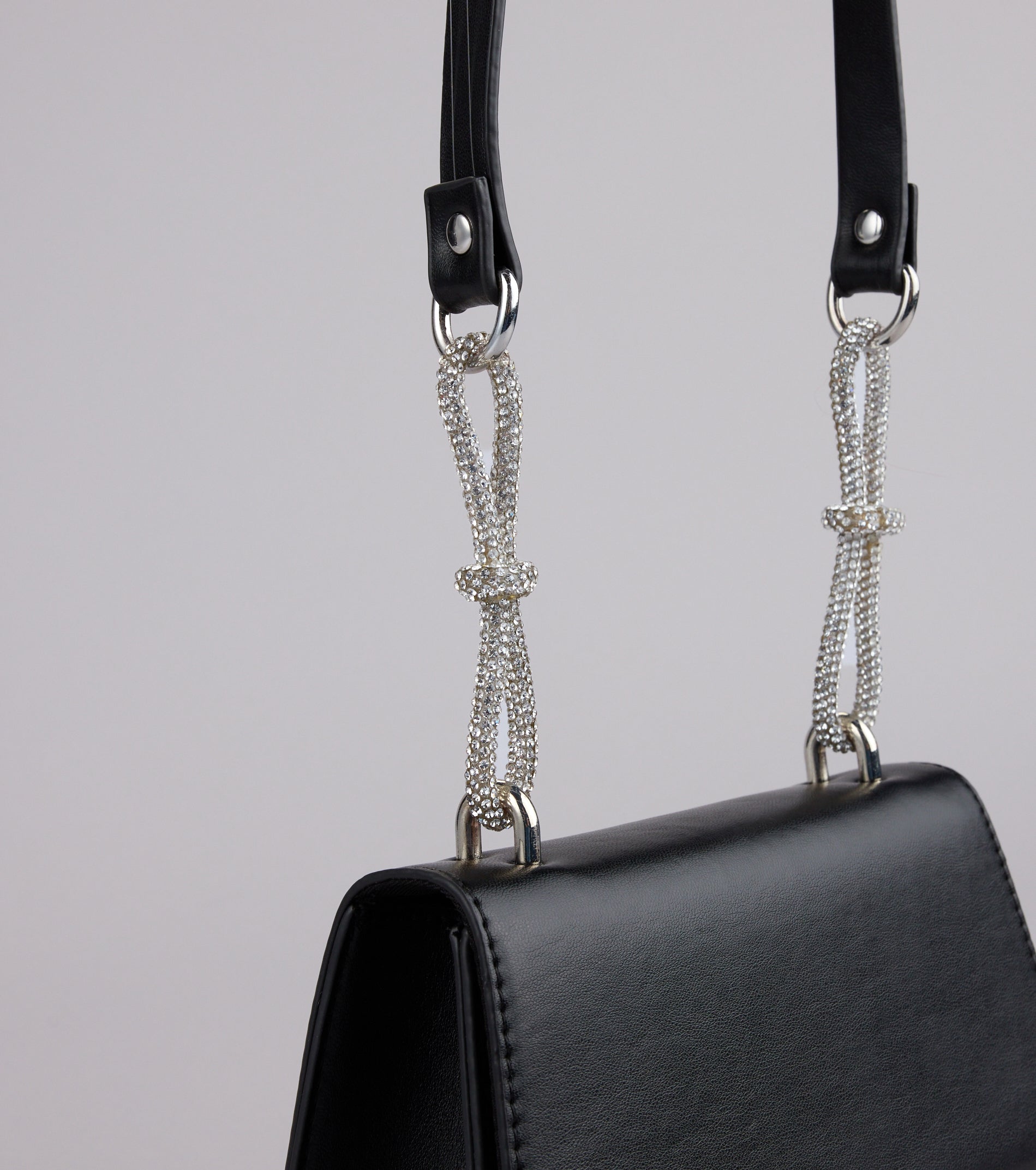 Quiet Glamour Rhinestone Bow Mini Bag - Image 2