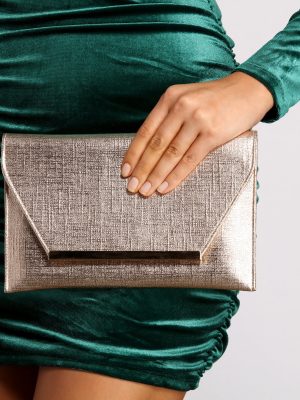 Glitzy Glitter Mesh Envelope Clutch