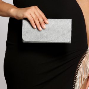 Shine On Glitter Mesh Clutch