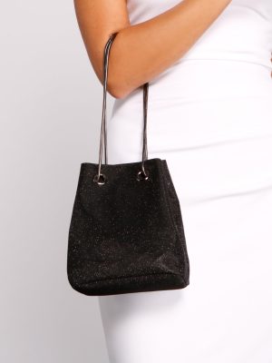Oh So Glam Glitter Mesh Bucket Bag