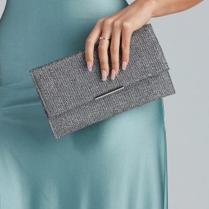 All That Shine Glitter Mesh Clutch