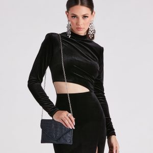 Chic Rhinestone Envelope Crossbody