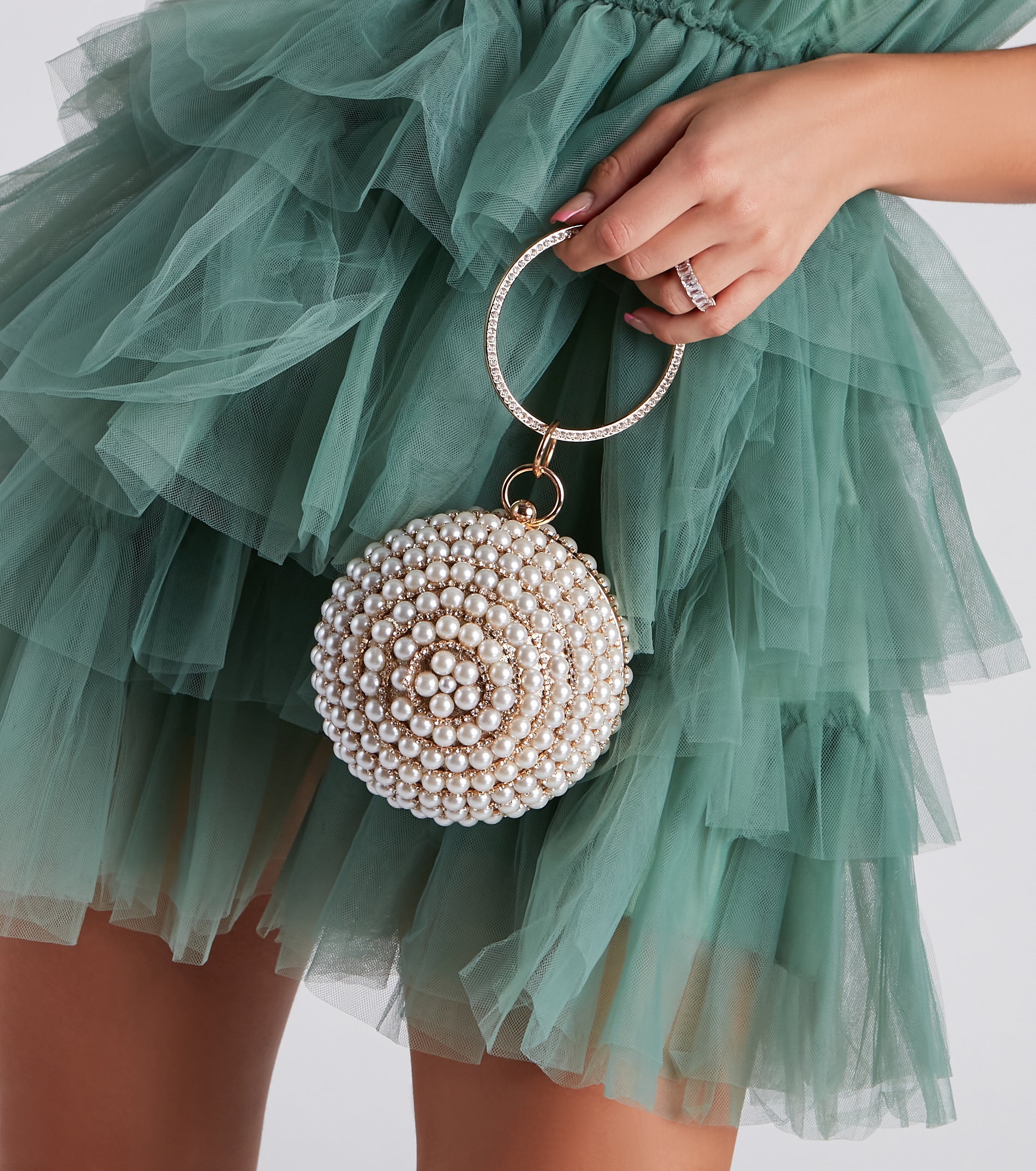 Glam Luxe Vibes Pearl Sphere Clutch - Image 2