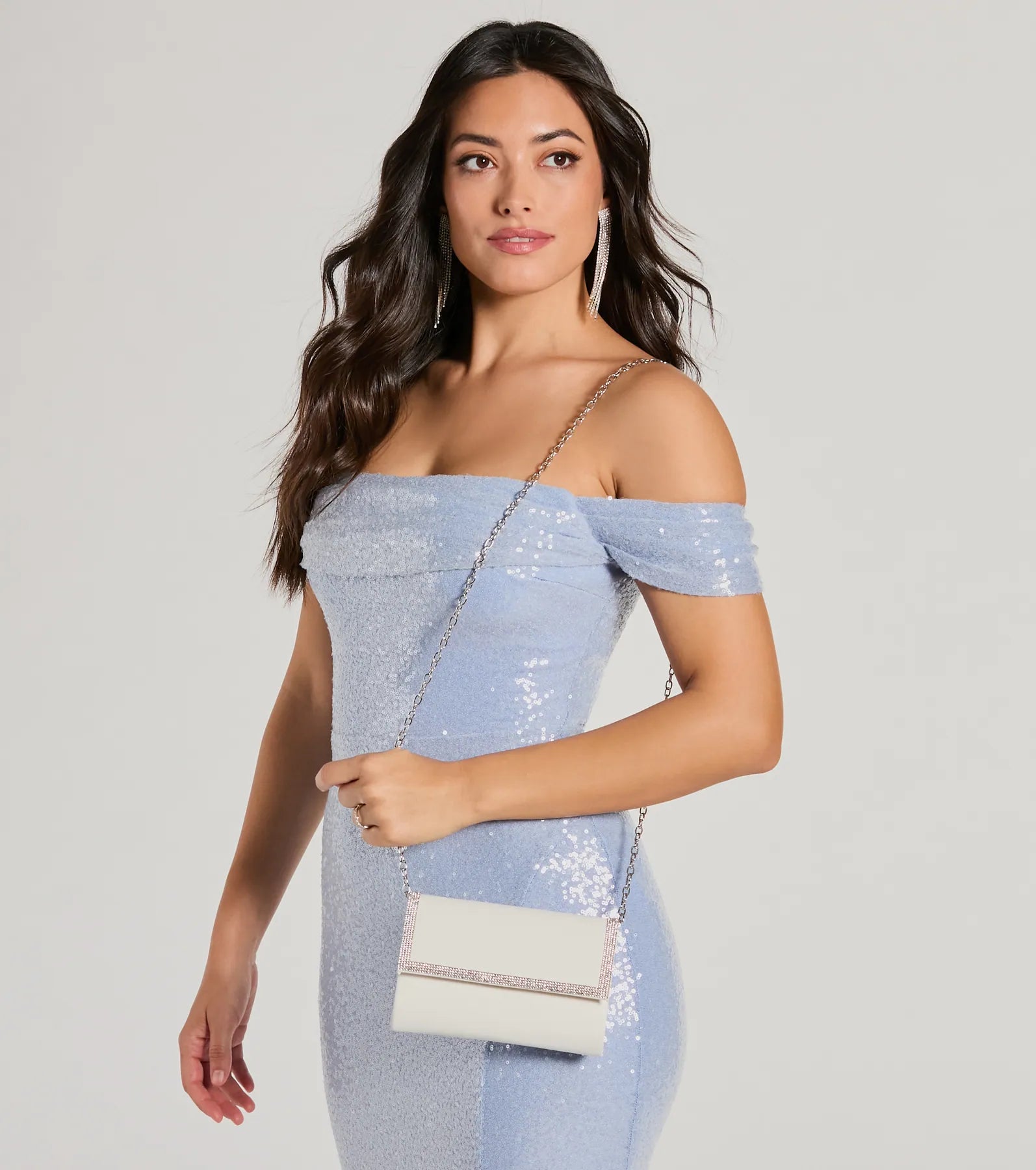 Sparkle Scene Rhinestone Foldover Clutch - Image 2