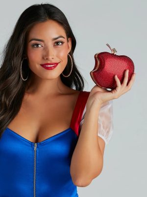 Forbidden Glamour Rhinestone Bitten Apple Clutch