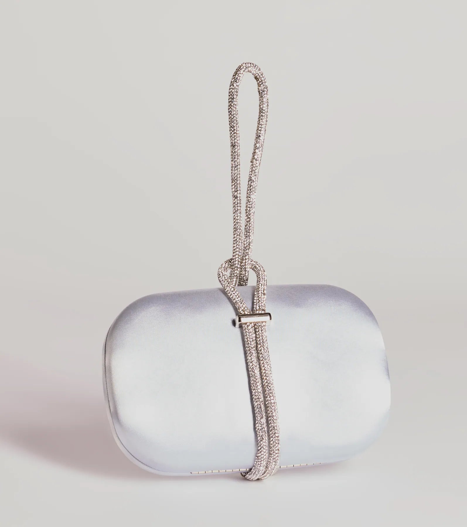 Cordially Invited Rhinestone Strap Satin Clutch - Image 5