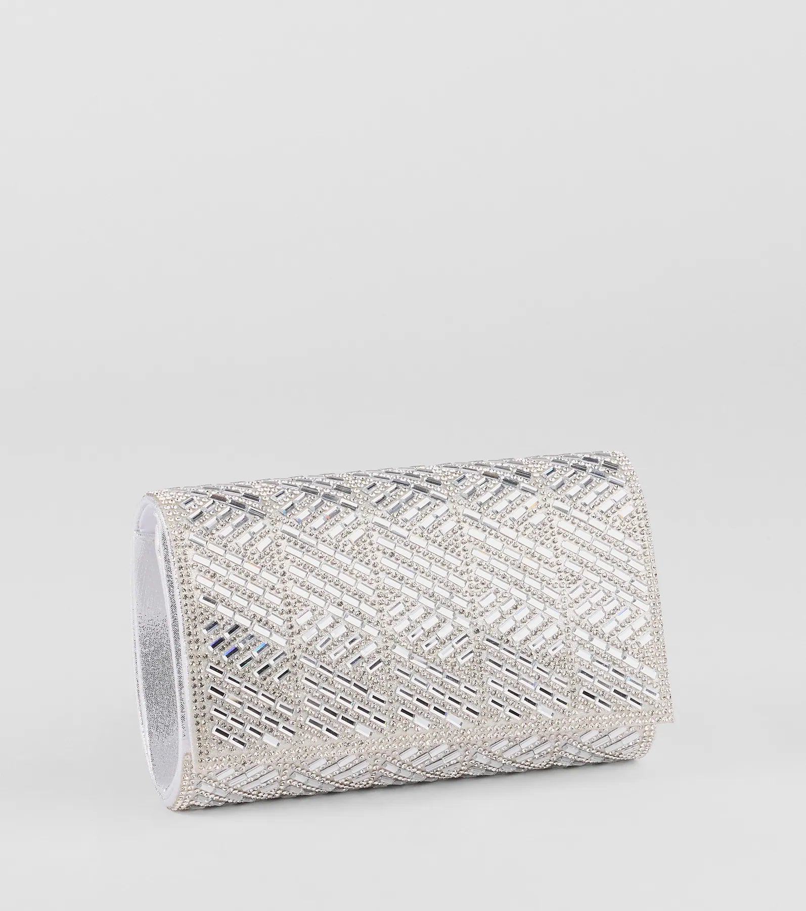 Glam Soiree Rhinestone Baguette Clutch