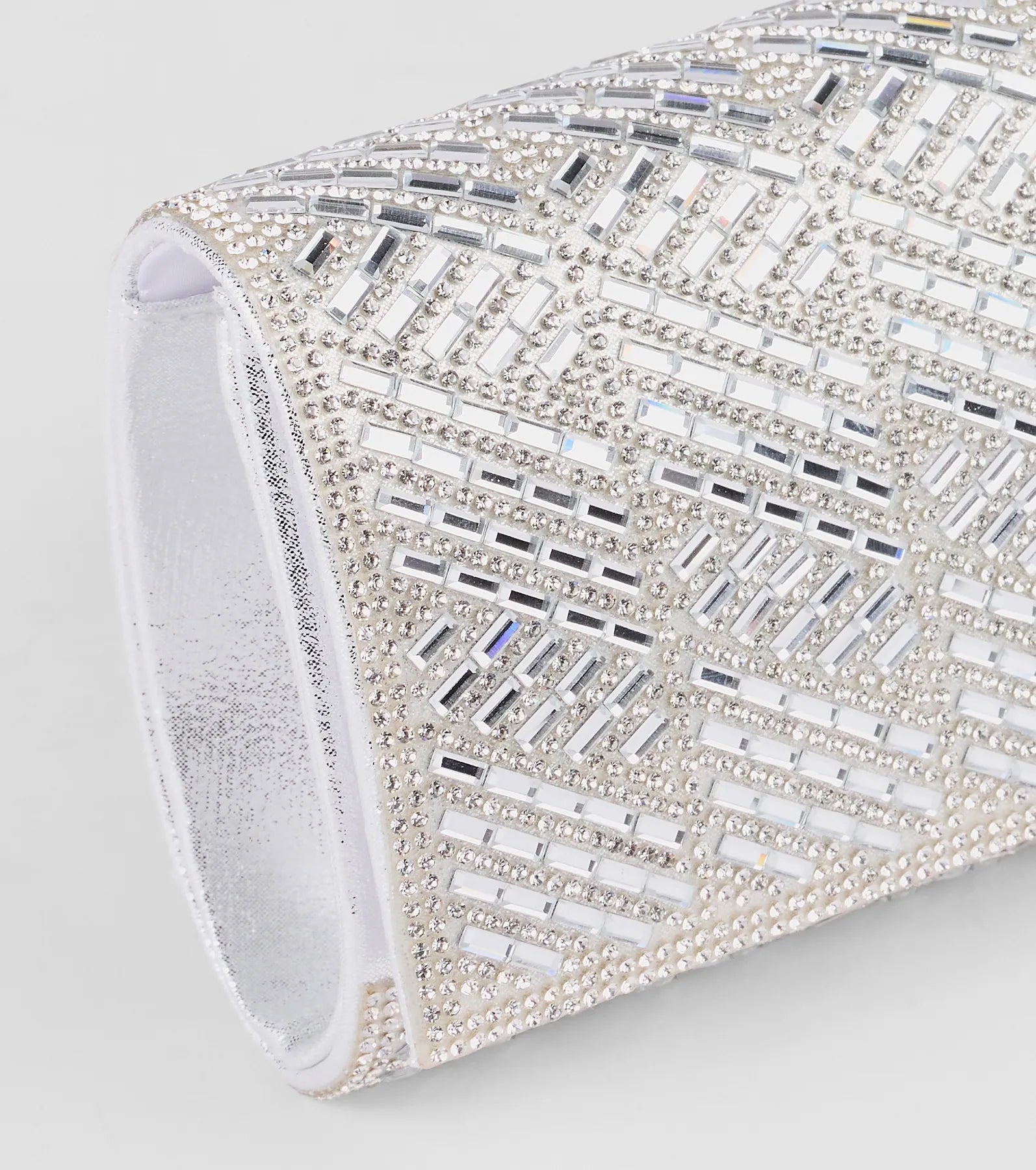 Glam Soiree Rhinestone Baguette Clutch - Image 2