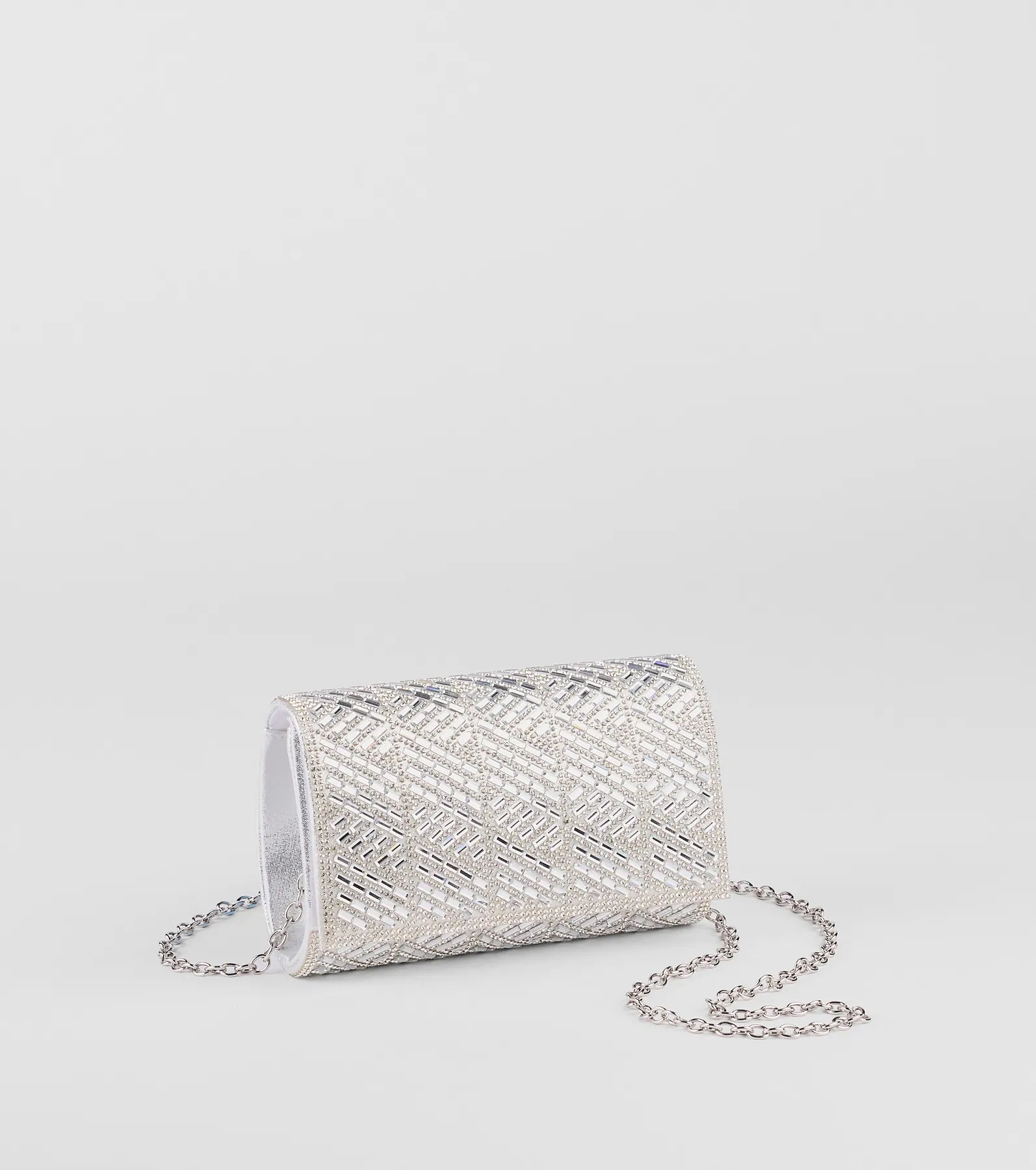 Glam Soiree Rhinestone Baguette Clutch - Image 3