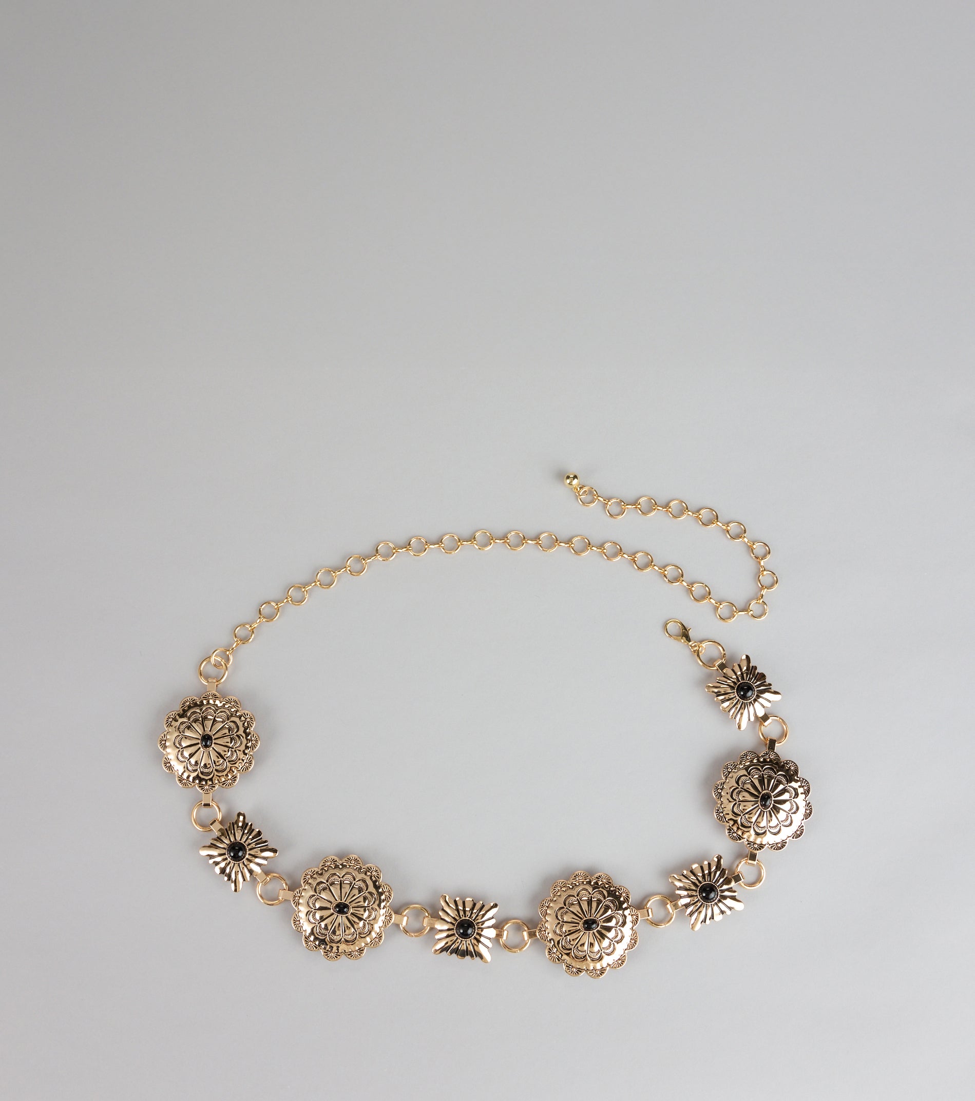 Western Bloom Stone Concho Chain Belt - Image 4