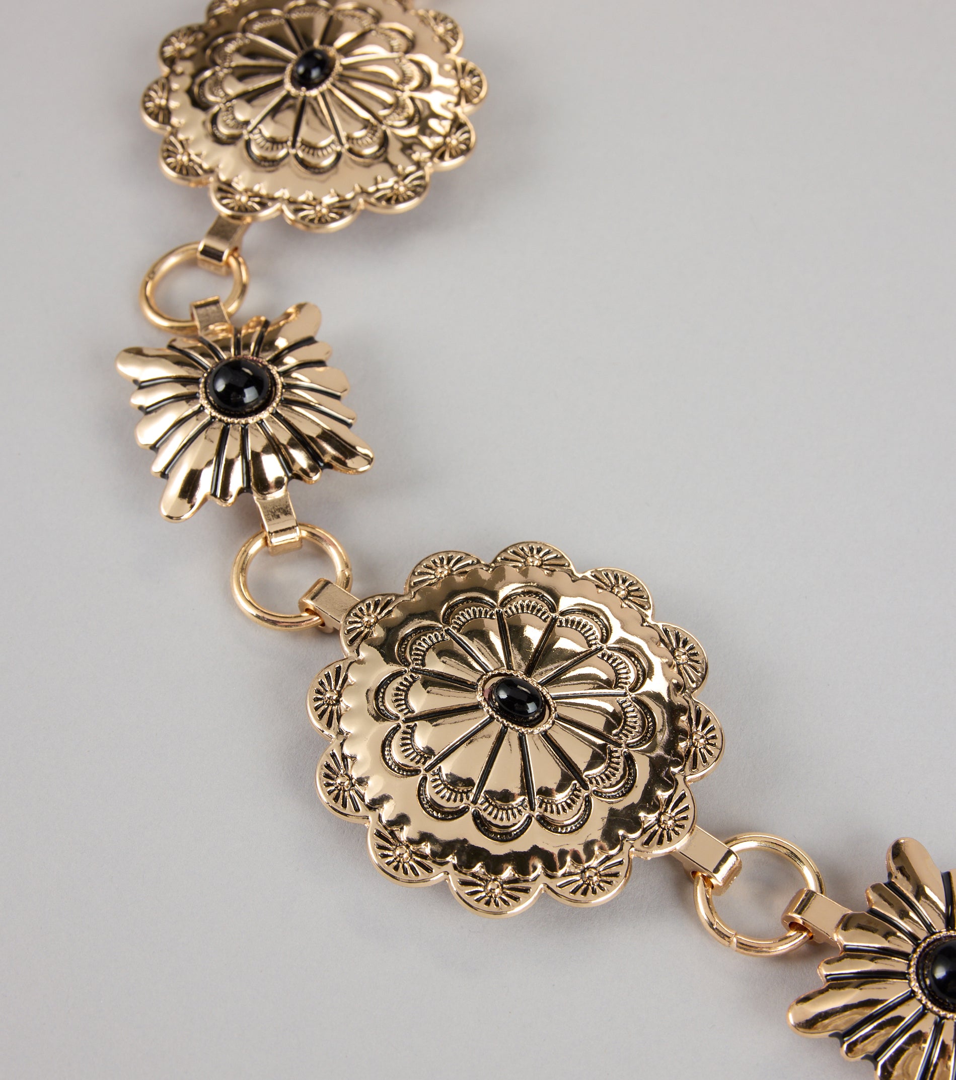 Western Bloom Stone Concho Chain Belt - Image 5