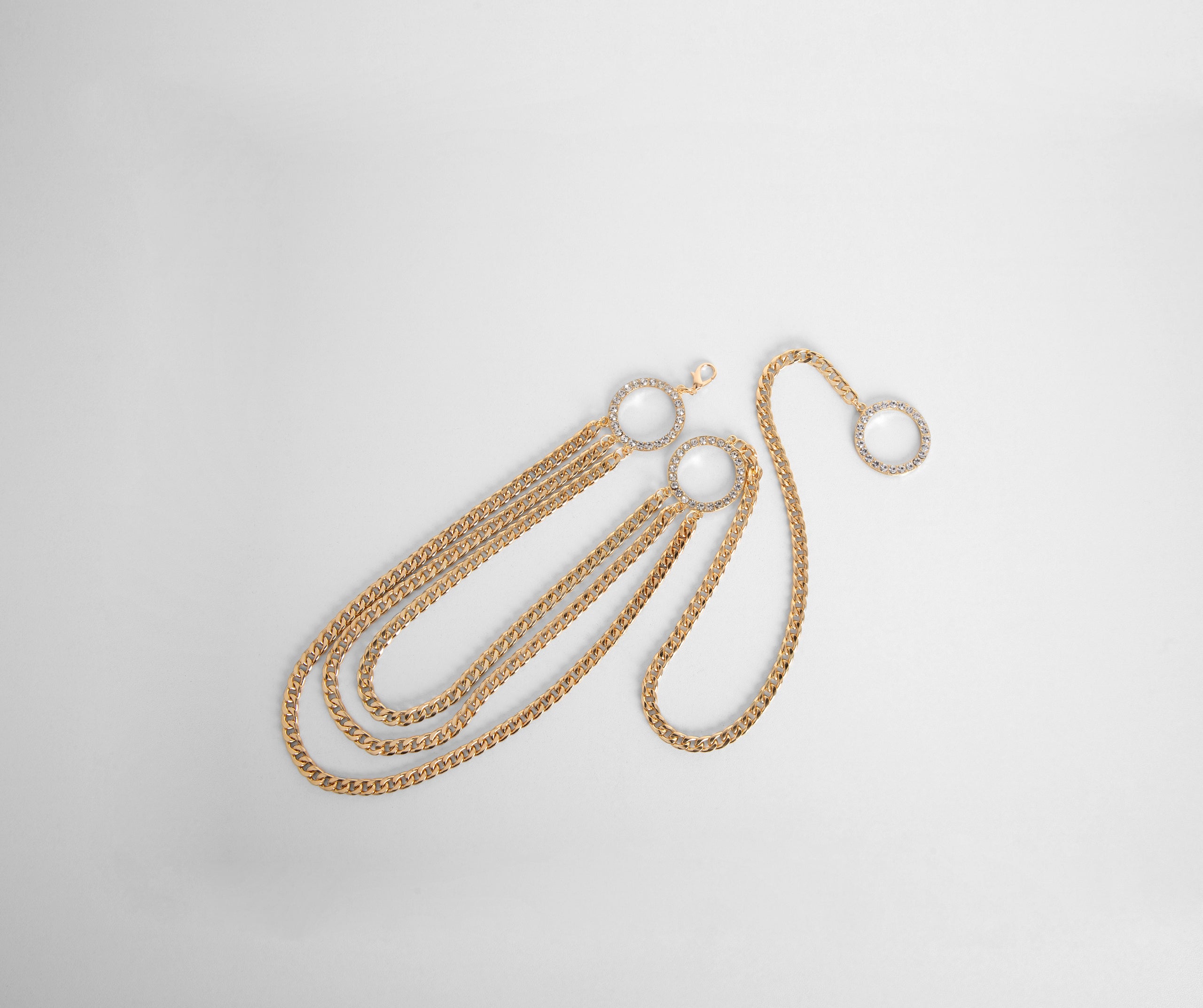 Girl Is Glam Rhinestone O-Ring Chain-link Belt - Image 5