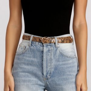 Faux Leather Snake Print Belt