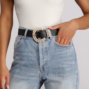 Pearl Faux Leather Belt