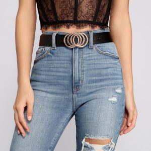 Glamorous Vibes Rhinestone O-Ring Belt