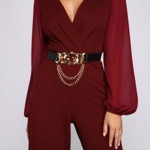 So Extra Chunky Chain Link Faux Leather Belt