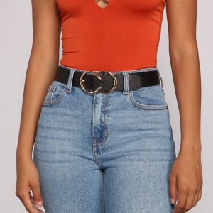 Cinched And Chic O-Ring Faux Leather Belt