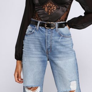 Glamour Girl Croc Embossed Faux Leather Belt