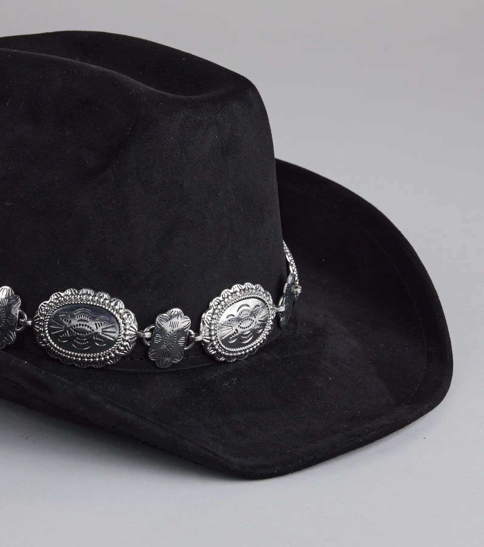 Western Chic Faux Suede Cowboy Hat - Image 2