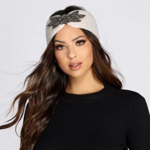Embellished Knit Headwrap