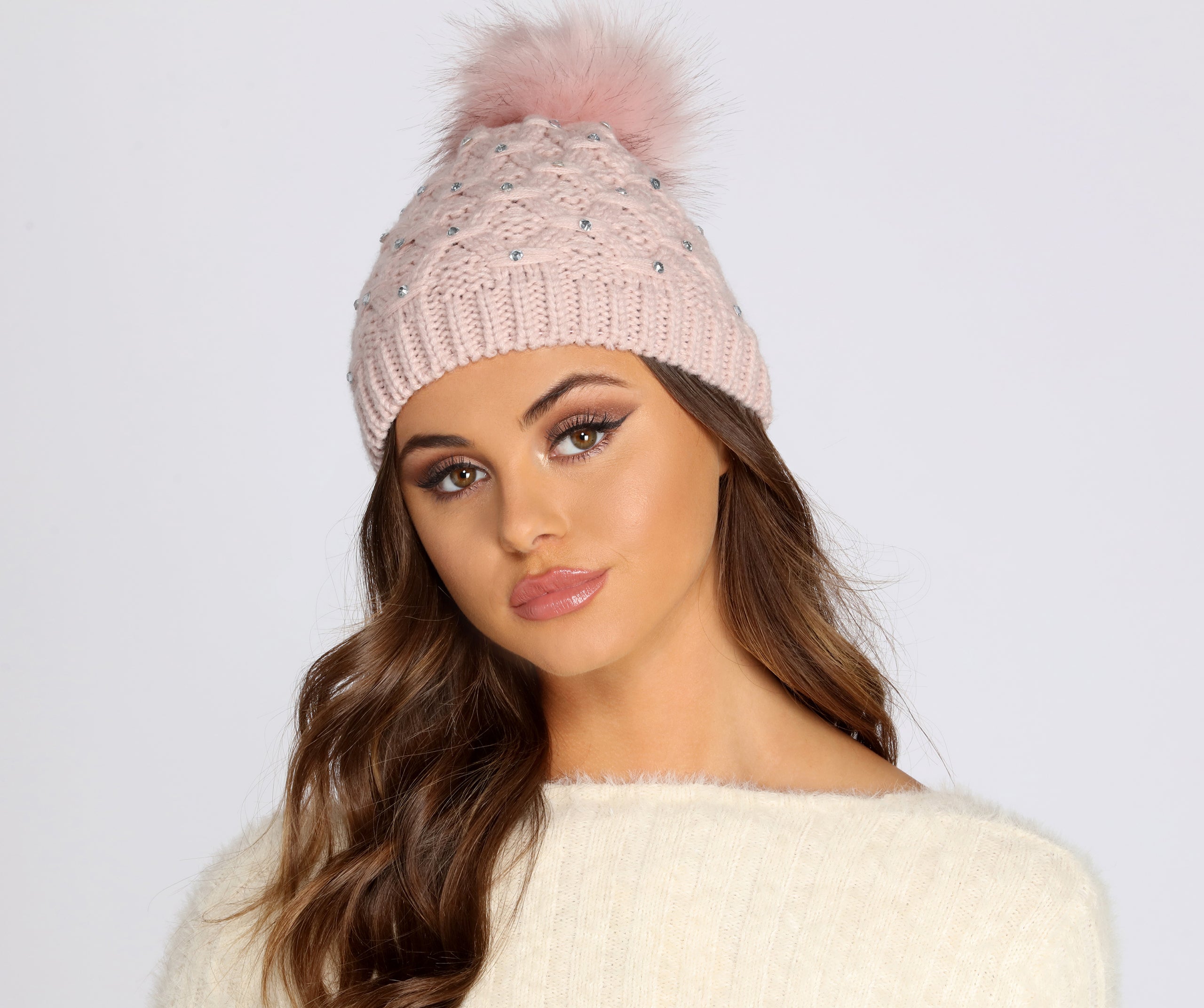 Bling Bling Knit Pom Beanie - Image 2