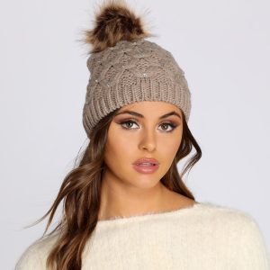 Bling Bling Knit Pom Beanie