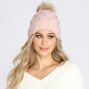 Drops Of Jewelz Knit Pom Beanie