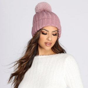 Winter Nights Pom Knit Beanie