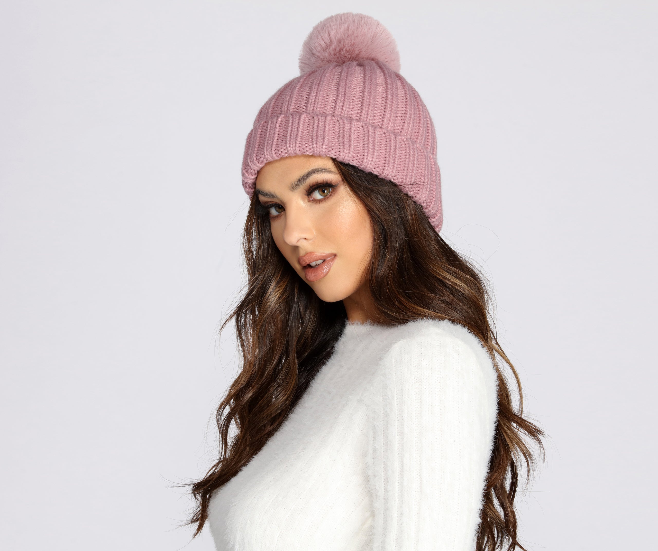 Winter Nights Pom Knit Beanie - Image 2