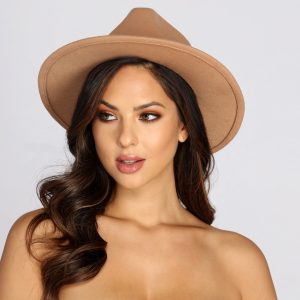 Boho Ready Faux Wool Panama Hat