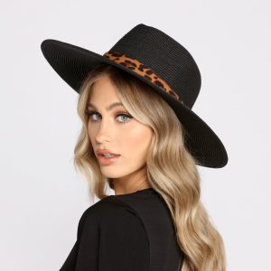 A Touch Of Leopard Straw Panama Hat