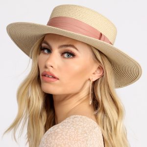 Spending Life In The Sun Straw Boater Hat