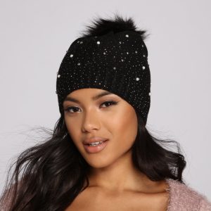 So Rare Studded Pearl Beanie