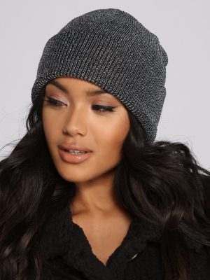 Shimmer On Lurex Slouchy Beanie