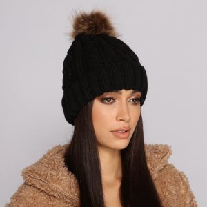 Cozy and Chill Pom Knit Beanie