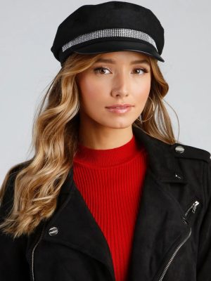Glam City Rhinestone Cabby Hat