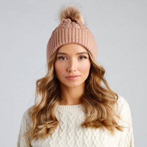 Winter Ready Pom Cable Knit Beanie