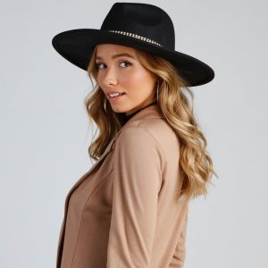 Trendy Glamour Rhinestone Panama Hat