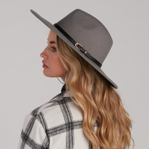 West Bound Faux Wool Buckle Panama Hat