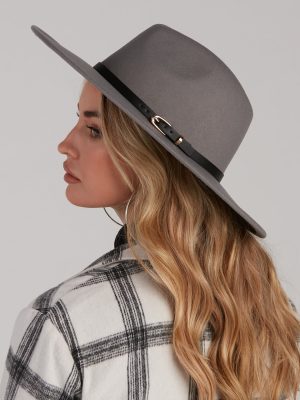 West Bound Faux Wool Buckle Panama Hat